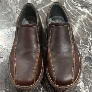 Clarks Dark Brown Leather Slip-On Loafers